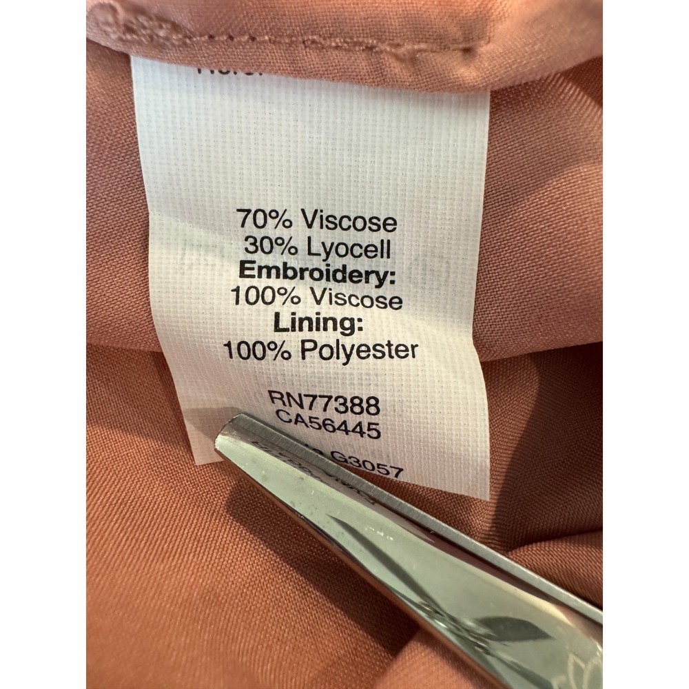 Madewell Off Shoulder Eyelet Dress 10 Dusty Rose Embroidered Bell Sleeve Lined - Picture 10 of 11